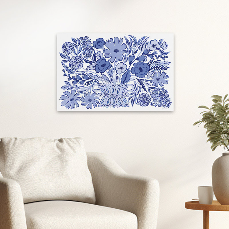 Contemporain bleu rêverie I, H 24 po x l 16 po
