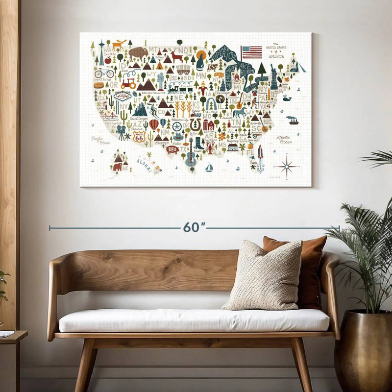 Aliaz Illustrated USA Warm, 32" H x 48" W