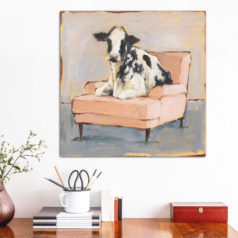 «Moo-Ving In II» par Ethan Harper - reproduction, Toile tendue, H 48 po x l 48 po x 1,5 po