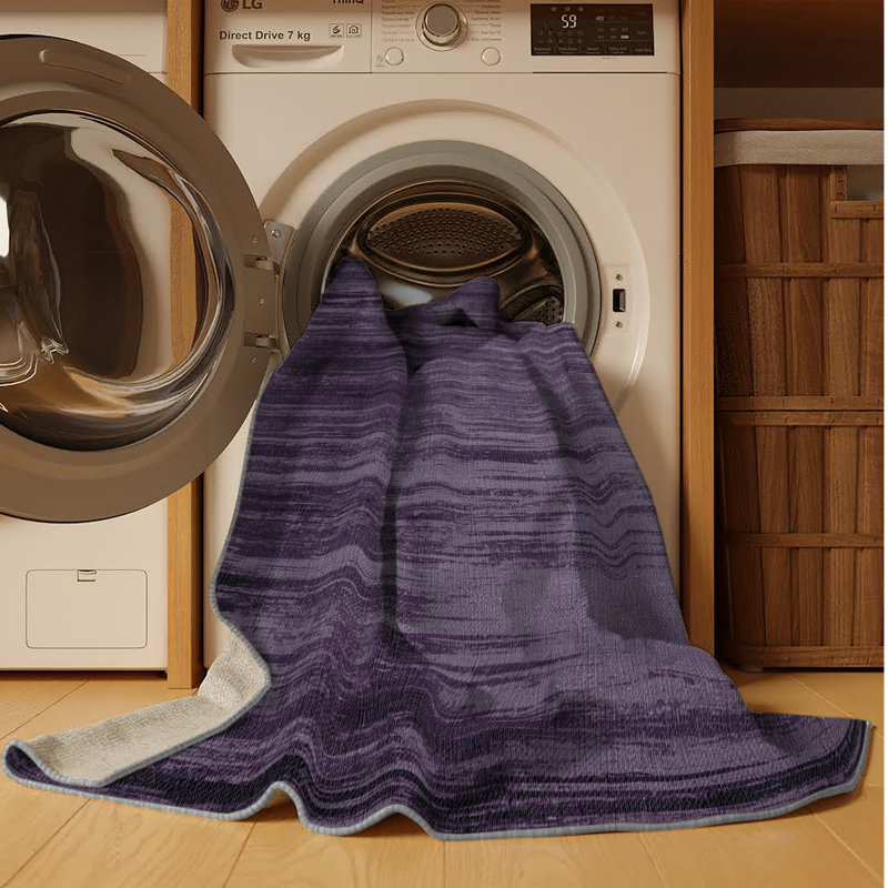 Tapis mauve lavable à la machine, Rectangle 3 pi x 5 pi