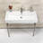 Kingston Brass New Haven 39-Inch Porcelain Console Sink with Stainless Steel Legs (1-Hole)-68833538