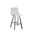 Tabouret de bar moderne en tissu gris clair texturé - chaise rembourrée à hauteur de comptoir avec pieds robustes en métal noir pour îlot de cuisine, bar personnel, salle à manger (simple), 2 ensembles