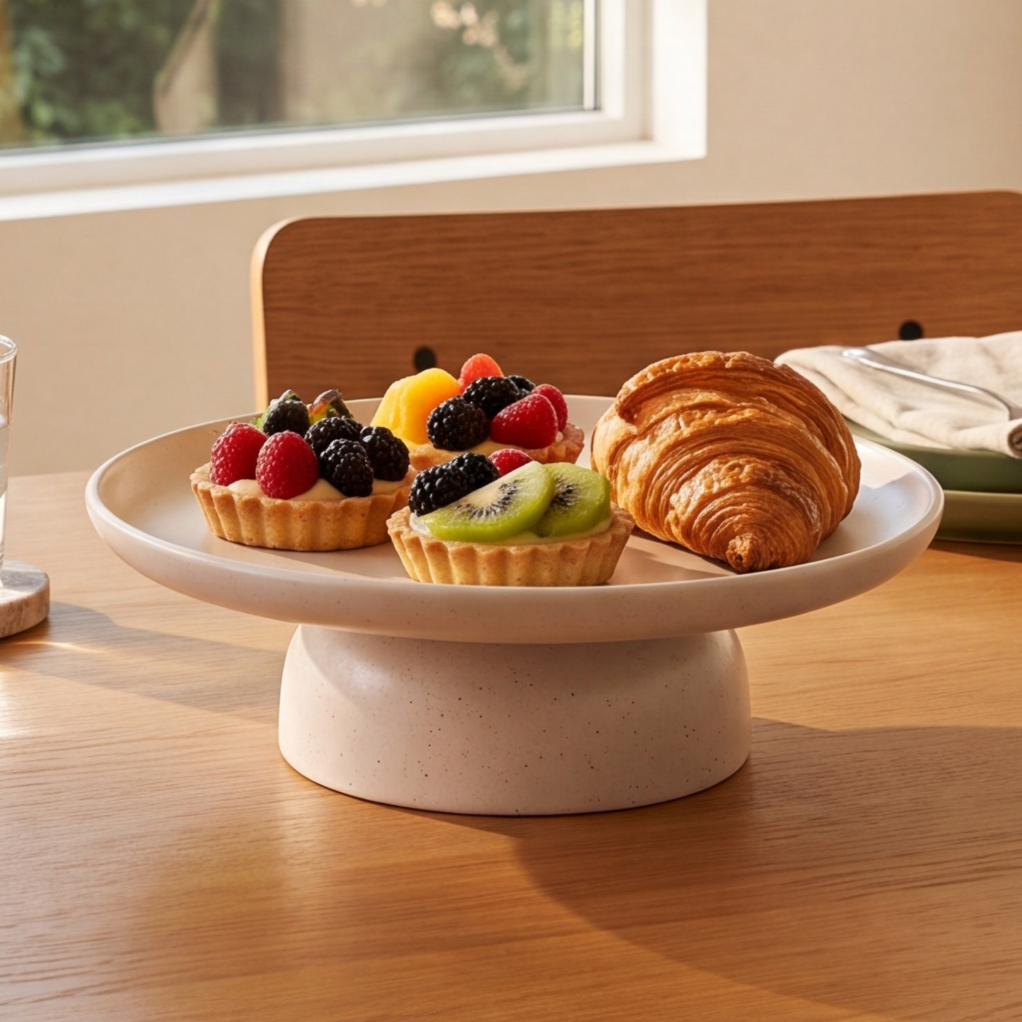 Casafina Pacifica Stoneware Cake Stand, Vanilla