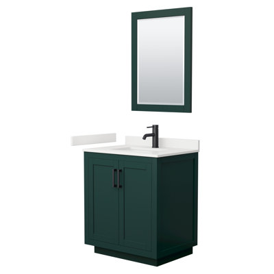 Ensemble de meuble-lavabo simple autoportant 30 po avec plateau en quartz Miranda 24 po Miranda