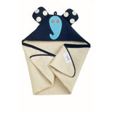 Serviette à capuchon éléphant en bleu