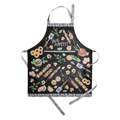 Maison d' Hermine 100% Cotton Apron for women with Pocket Kitchen Chef Apron for Men Cooking Gardening Server Waitress Maid (Just Bbq).