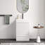 Meuble-lavabo autoportant pour salle de bain moderne de 20 po avec lavabo en céramique, lavabo une pièce en céramique sans drain et robinet, KD-1381628095