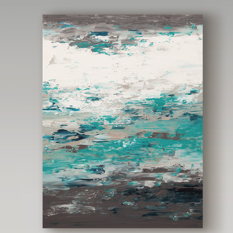 « modern industrial blue white », reproduction de peinture à l’acrylique sur toile tendue, H 24 po x l 18 po x P 2 po