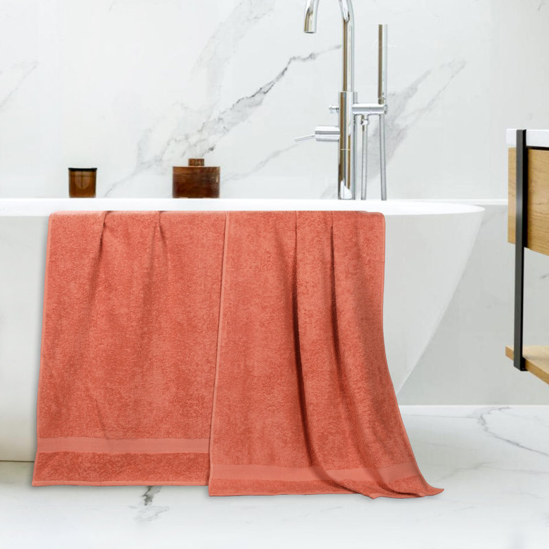 Franklin 100% Cotton Lightweight Quick-Drying Bath Sheet, Coral