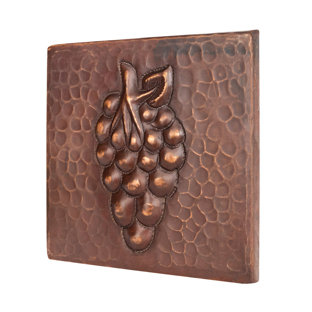 4" x 4" Hammered Copper Grape Tile Premier Copper Products