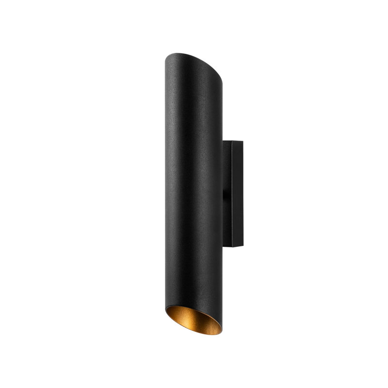 Lampe murale moderne et industrielle, noir et or, 3,1 x 4,7 x 15,7 pouces | Corps en métal durable, diamètre du capuchon de 3,1 po, hauteur du capuchon de 15,7 po | Type de douille: 2 x G9 Max 8W (ampoule non incluse) | Parfait pour les décors scandinaves et de fantaisie, classé IP20
