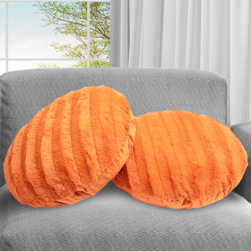 Housse et insert de coussin de sol en fausse fourrure, rouille