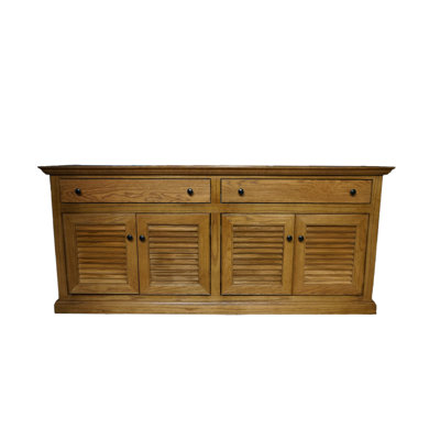 Traditional Oak Solid Wood 80" Sideboard Buffet with shutter doors