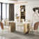 Dashona White Rectangular Sintered Stone Dining Table with Double Pedestals