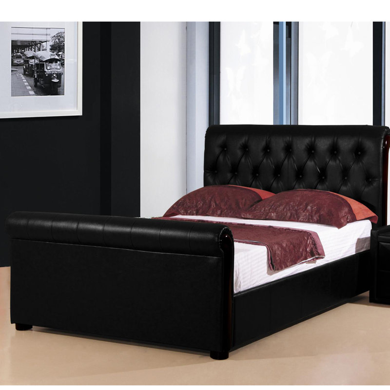 Meilani Upholstered Ottoman Storage Bed, Black, Double (4'6)
