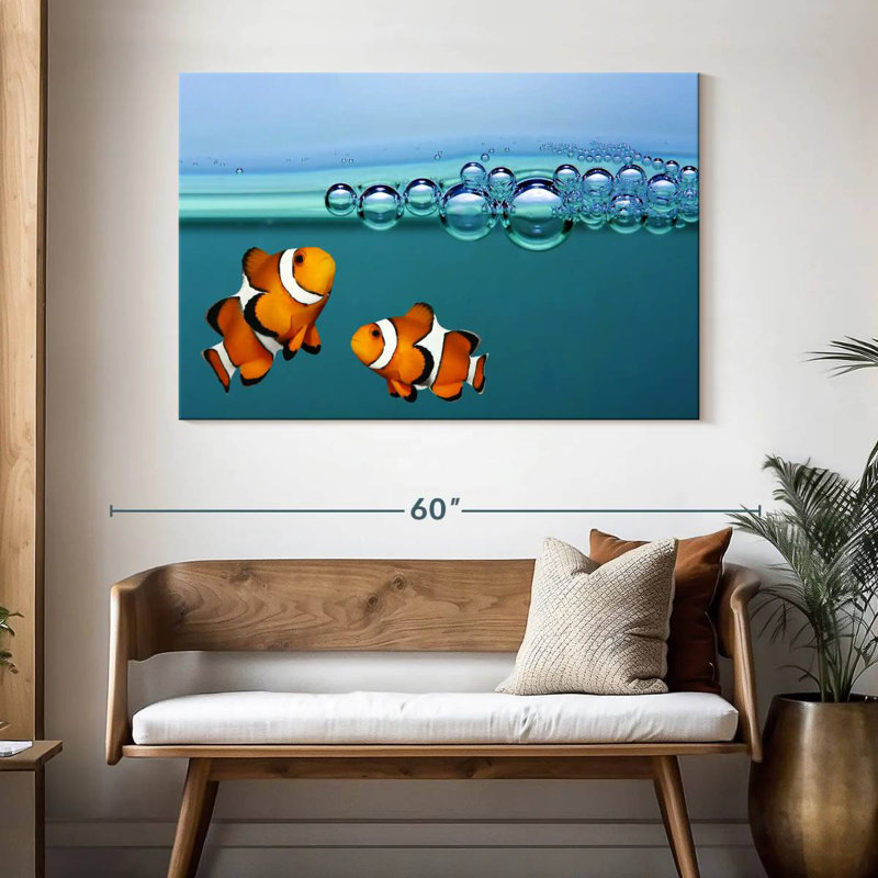 Brampt Clownfish Blowing Bubbles, 32" H x 48" W