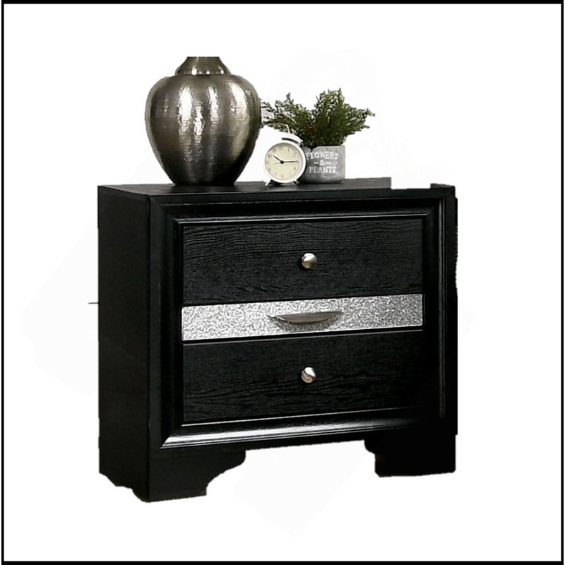 Table de chevet contemporaine 1Pc, Noir