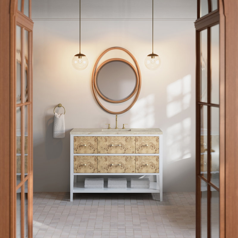 Meuble-lavabo simple l 48 po Olena avec chargeur sans fil FreePower, Tajnar Eclos