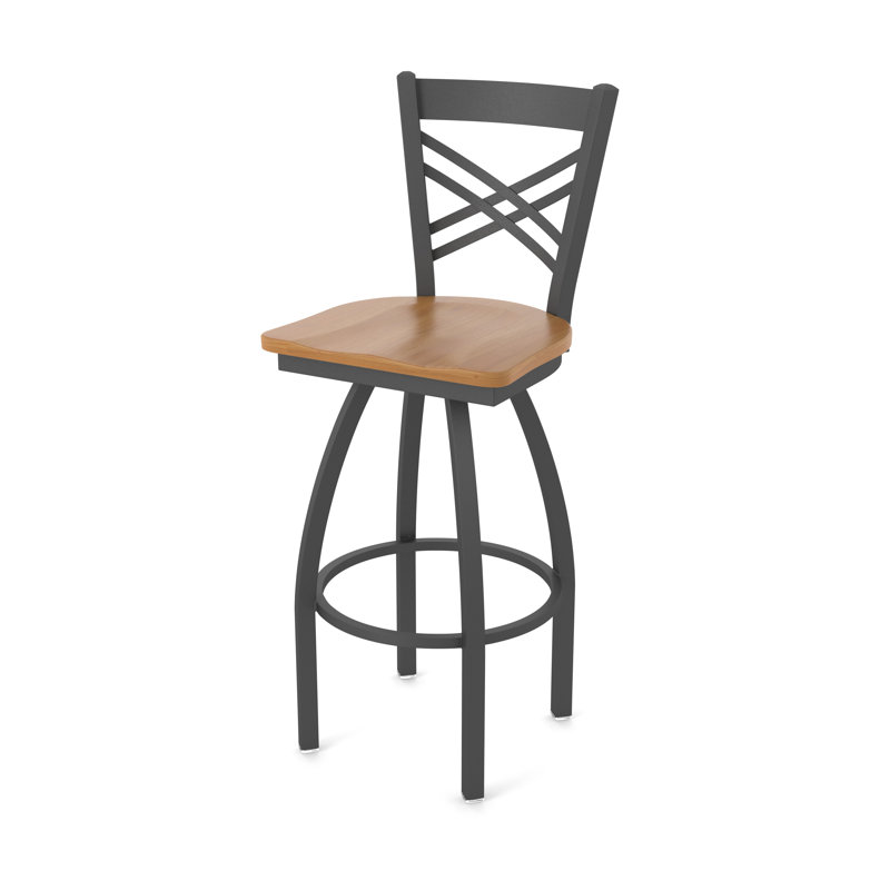Tabouret tournant 820 Catalina, Étain, Bois - Érable moyen, Très grand (assise de 36 po de hauteur)