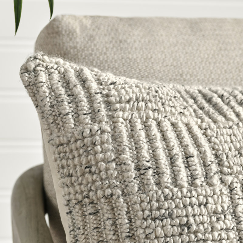 Vico Pillow Cover & Insert, Ivory, Square, 22" x 22"