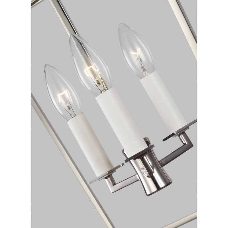 Southold 4 - Light Chandelier, Polished Nickel, 27.62" H x 18" W x 18" D
