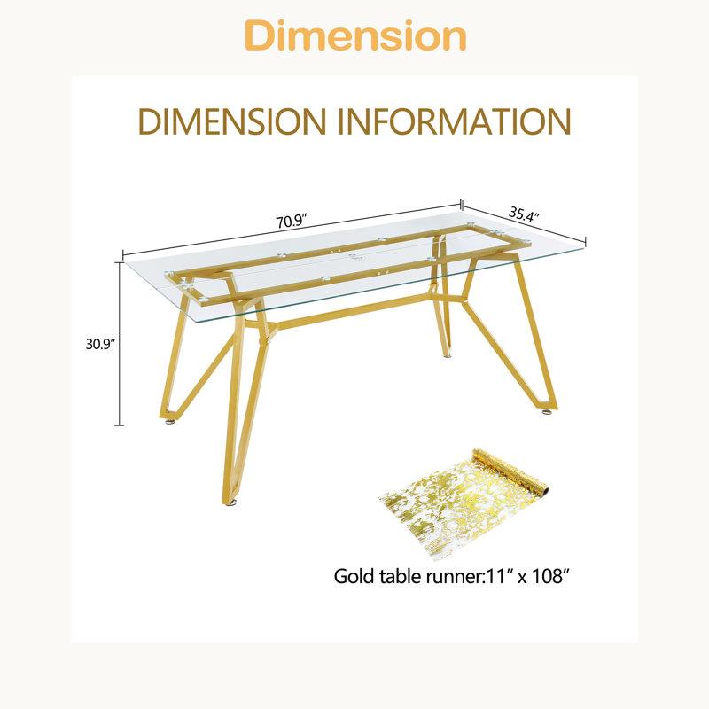 Table de salle à manger 70,9 pouces