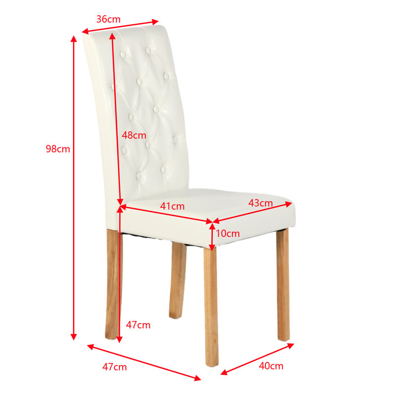 Bozman 47cm H Tufted Upholstered Upholstered Back Parsons Chair in White