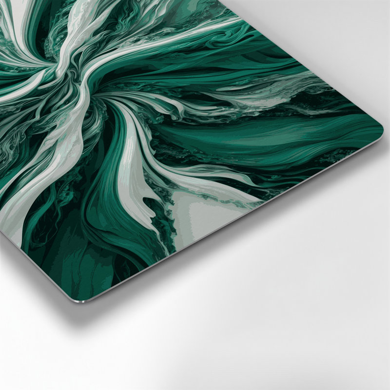 Abstrait paysage 55, art mural en métal vert, H 16 po x l 20 po