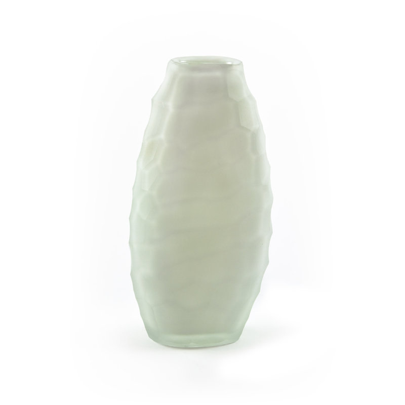 Vase de table en verre, Blanc, H 6,7 po x l 3,5 po x P 2 po