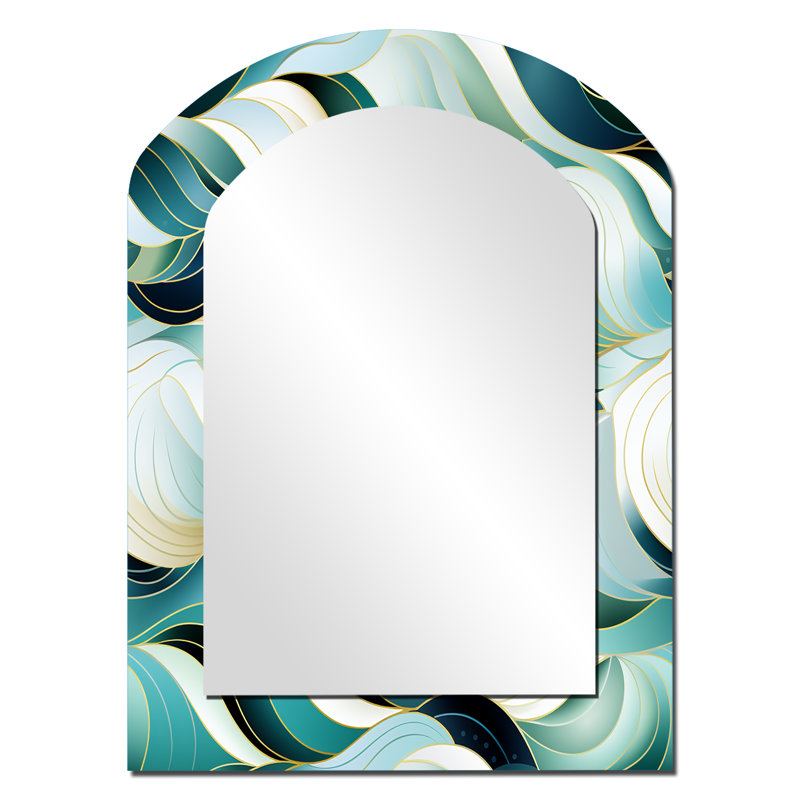Miroir mural Coastal Emerald and White, 34 po x 25 po