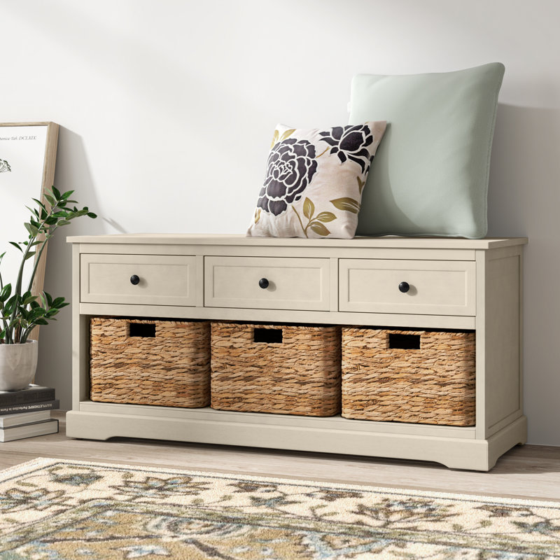 Clevedon Storage Bench, Vintage Grey