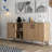 Modern Oak Console Table with Wooden Legs, 70.9 x 31.5 x 17.7 inches | 100% Melamine Coated Particle Board, Thickness: 0.7 inches | Multiple Shelves, Wall-Mountable, Scandinavian Design for Stylish Home Decor-2041850293-2039746385