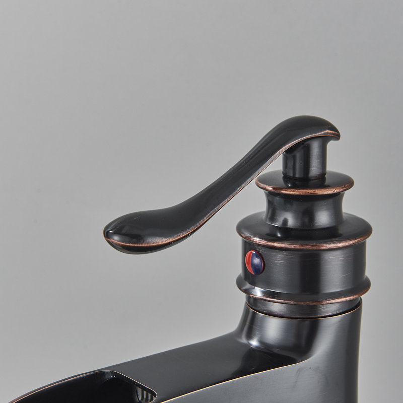 Single-Hole Single-handle Bathroom Faucet with Drain Assembly, Oil Rubber Bronze