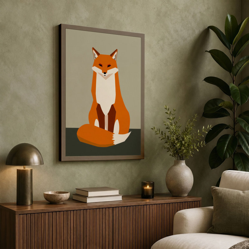 Gentle Fox Modern - Wrapped Canvas, 18x12 - 45.7 x 30.5 cm, Cream Border