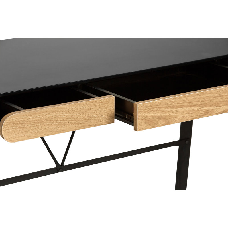 Megaira Metal Base Writing Desk, Black