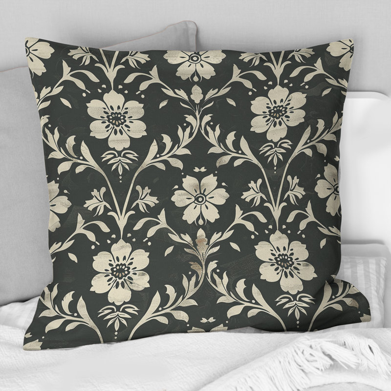 Coussin lombaire gris foncé Farmhouse Charm III, H 16 po x l 16 po, Carrée