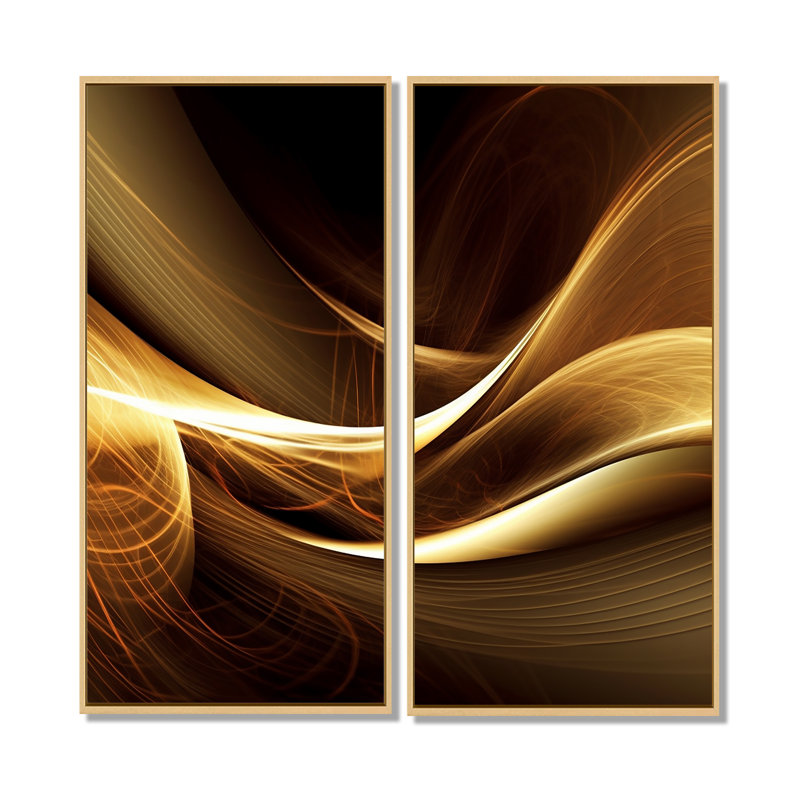 Canapé doré sur toile moderne, 40" H x 40" W, Cream, Impression encadrée flottante
