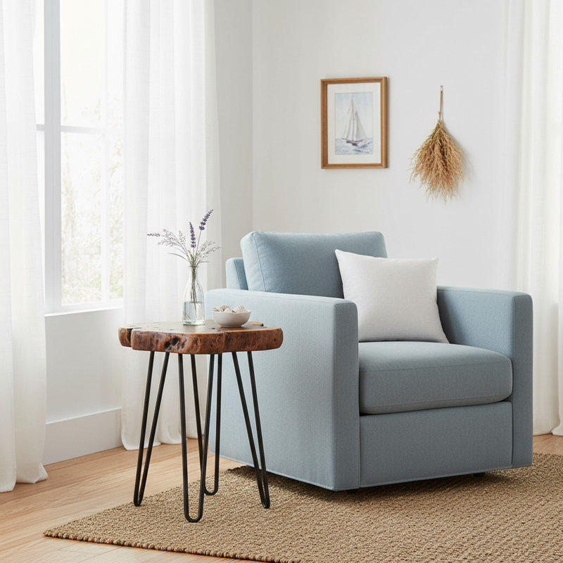 Riendeau Solid Wood Top End Table