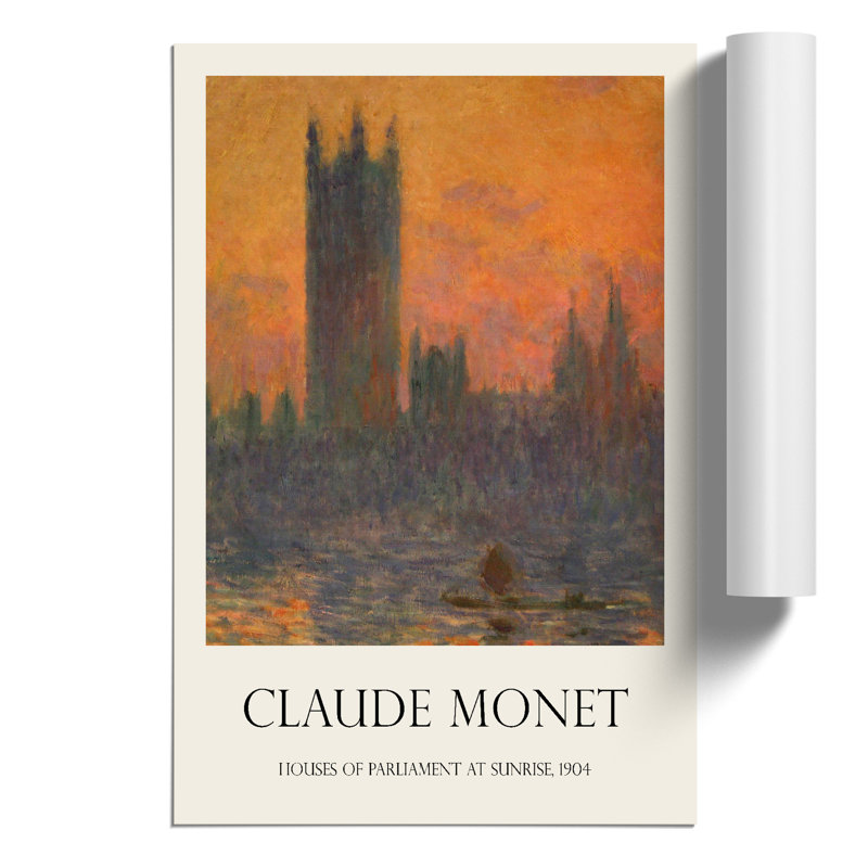 Houses of Parliament in London Print by Claude Monet - Wall Art, 59cm H x 42cm W x 0.1cm D