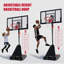 Panier de basketball extérieur réglable en hauteur avec roues, panneau en polycarbonate de 44 pouces pour les jeunes et les adultes, anneau de cour arrière - noir-130906503