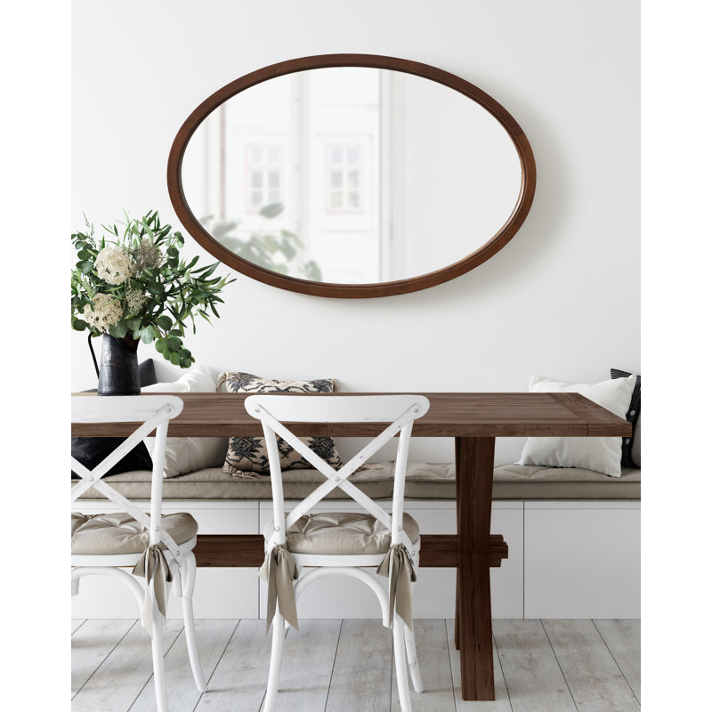 Brianna Wood Flat Mirror, Walnut, 36" x 24"