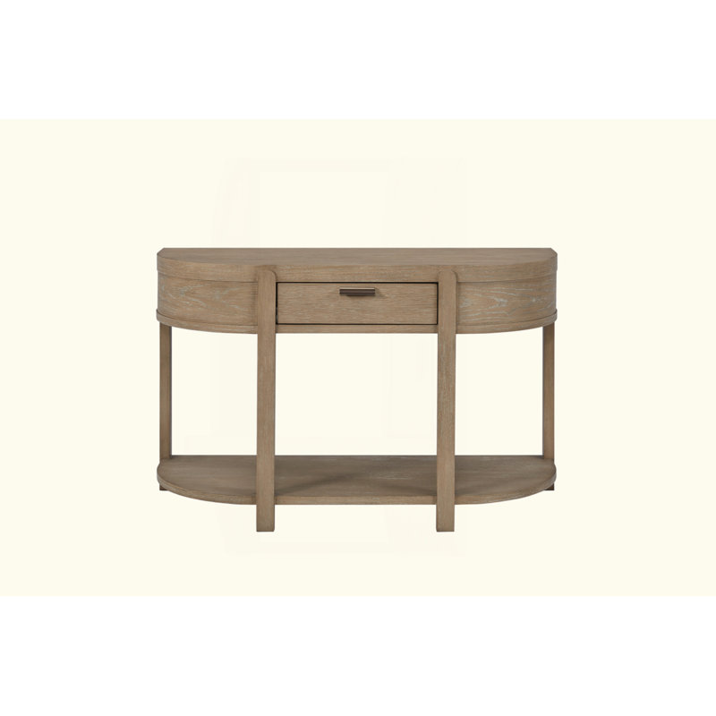 Curved 1-Drawer Console Table - Toffee