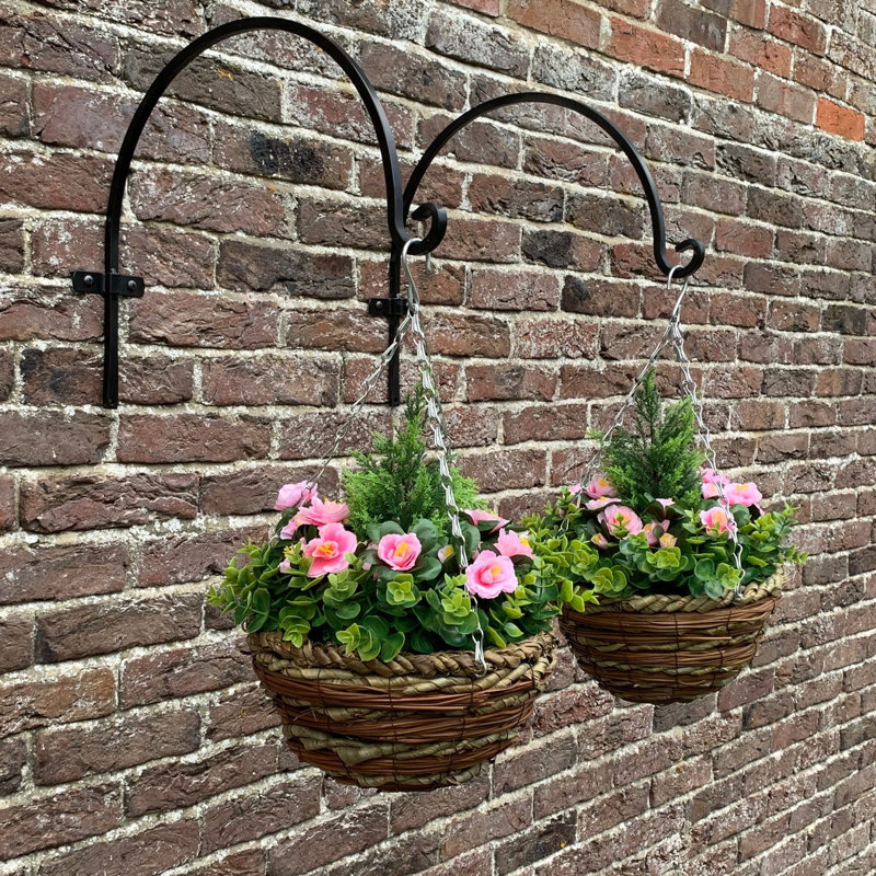 23cm Faux Flowering Topiary in Basket