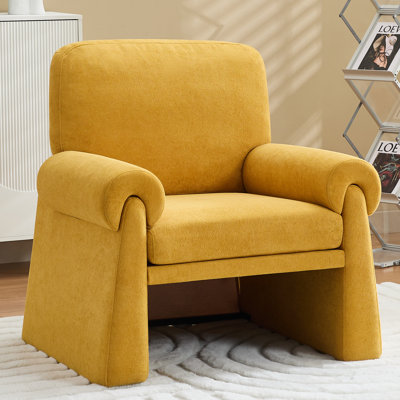 Upholstered Accent Chair with Removable Cushion and Detachable Armrests