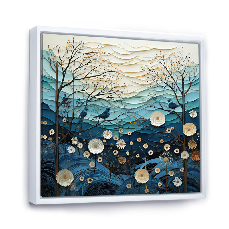 Japon Art Serene Zen Minimalism IV - Japanese Wall Decor, H 36 po x l 36 po x P 1,5 po, Cadre flottant blanc