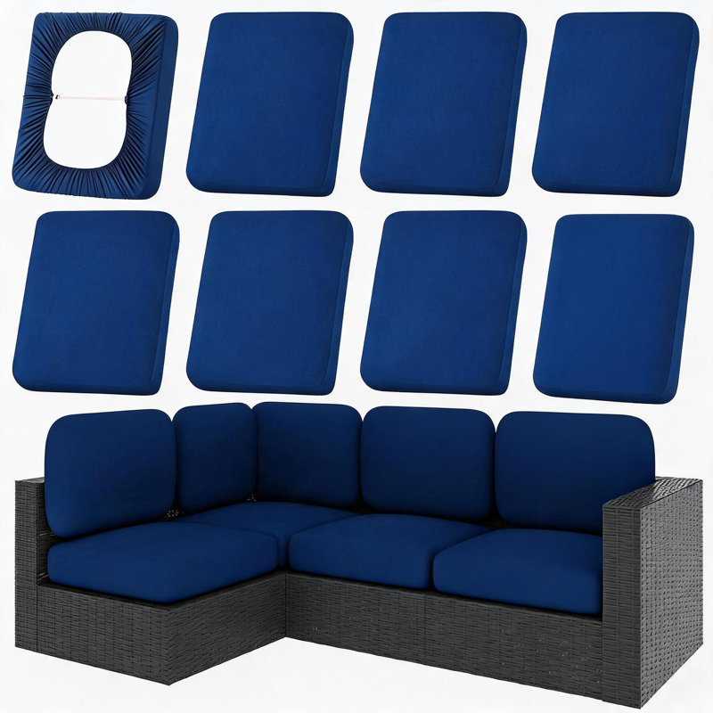 8 housses de coussin de patio, remplacement des housses de coussin d'extérieur extensibles