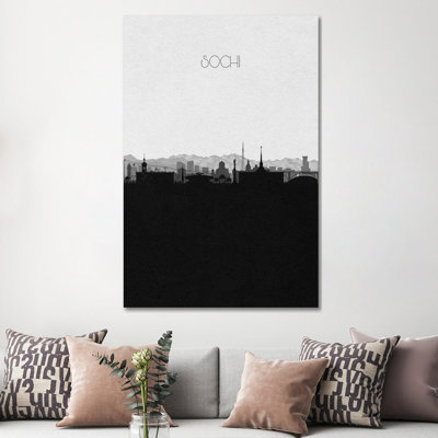 Sochi, Russia City Skyline by Ayse Deniz Akerman - Wrapped Canvas Print
