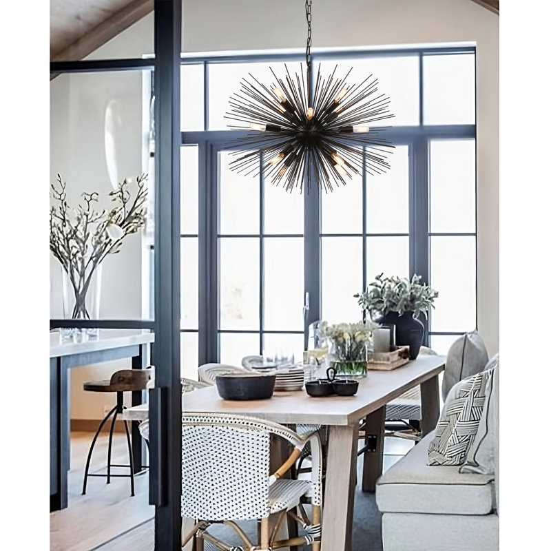 Luminaire suspendu de style astra spoutnik 28 pouces Wrought Studio ™, luminaire suspendu Spike, lustre suspendu