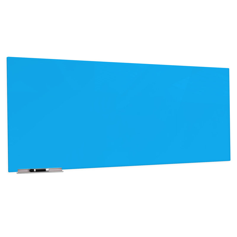 Tableau magnétique mural en verre Bojorquez, Bleu, 36 po x 60 po