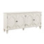 Buffet 65,2 po Mid-Century avec rangement, conception géométrique symétrique, grain de bois élégant, tablette réglable pour objets décoratifs, armoire blanc antique, style moderne, construction, rangement spacieux